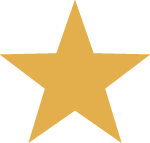 Golden five-pointed star on a white background